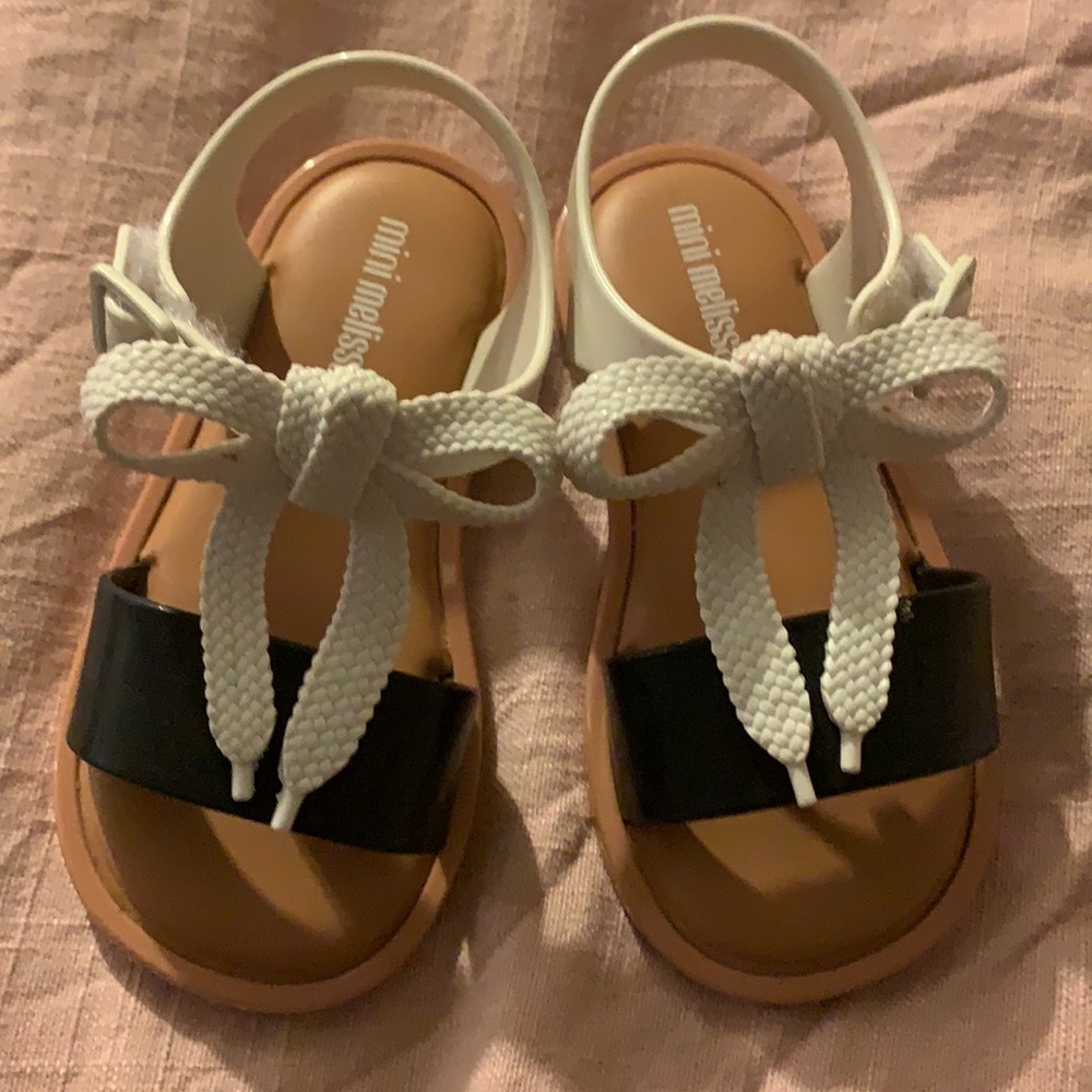 Mini Melissa black and white sandals